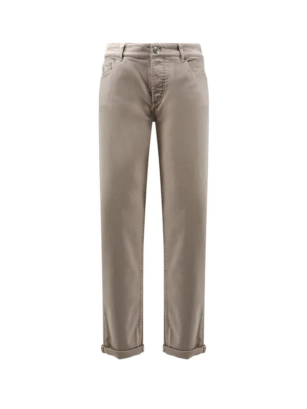 Traditional Fit Cotton Trousers - Brunello Cucinelli