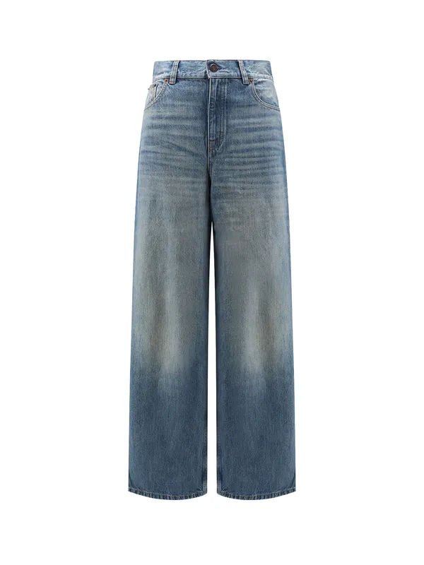 Blue Denim Jeans With Logo Label On The Back - Chloé