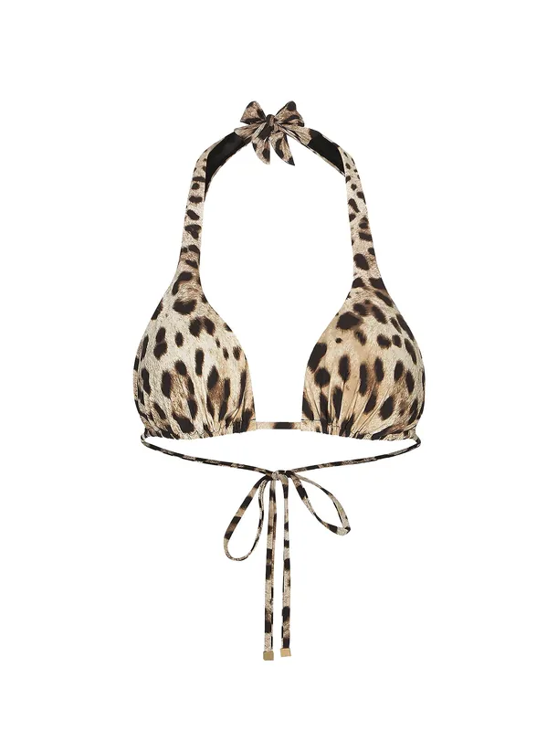 Bikini Top With Animal Print - Dolce & Gabbana