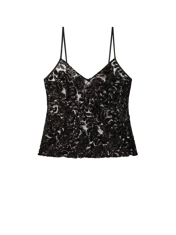 Tulle Top With Sequins Embroidery - Golden Goose