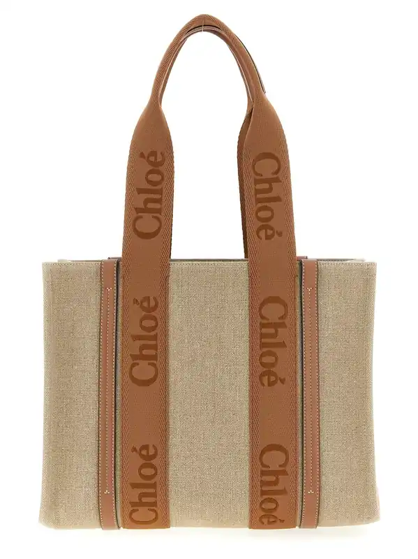 Woody Medium Tote Bag Brown - Chloé