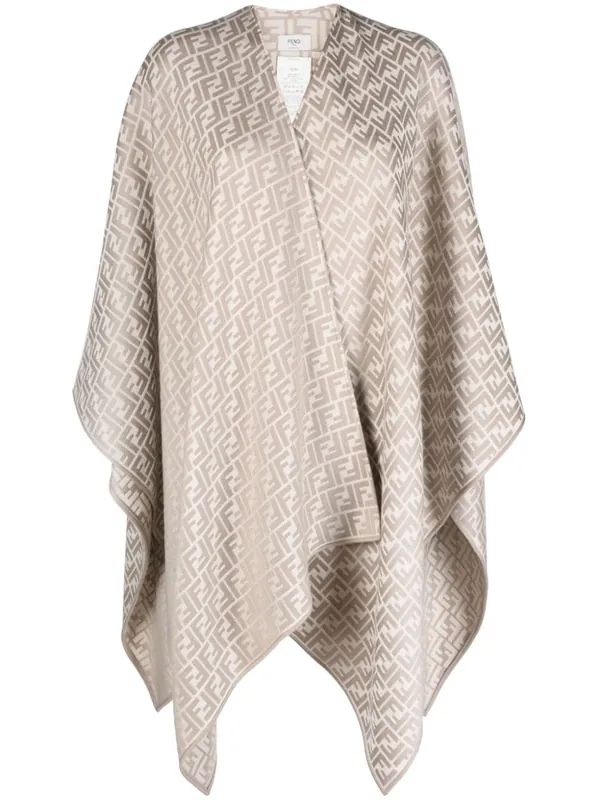 Ff Wool And Silk Poncho - Fendi