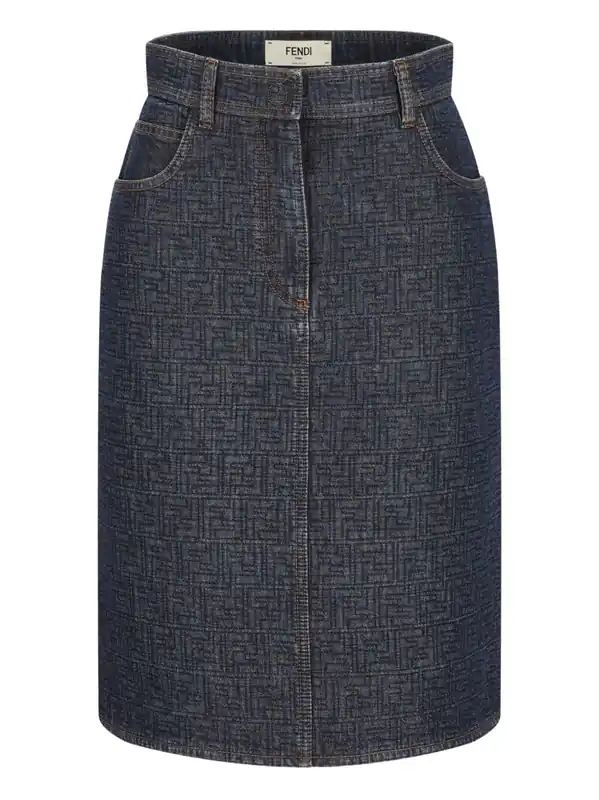 Denim Cotton Skirt - Fendi