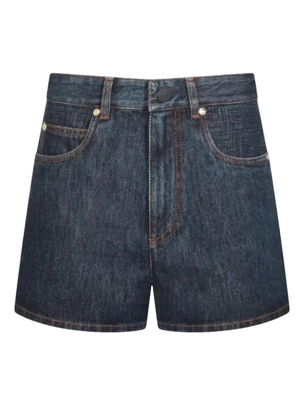 Denim Cotton Shorts - Fendi