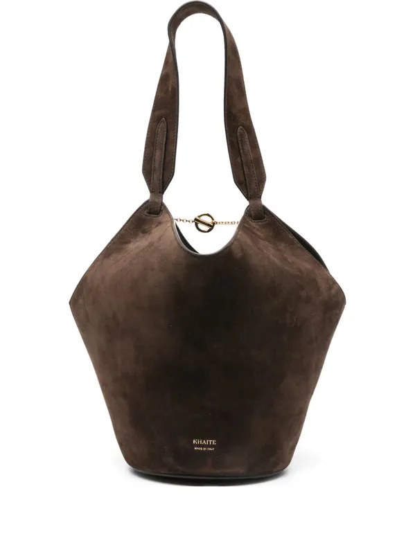 Lotus Mini Leather Bucket Bag - Khaite