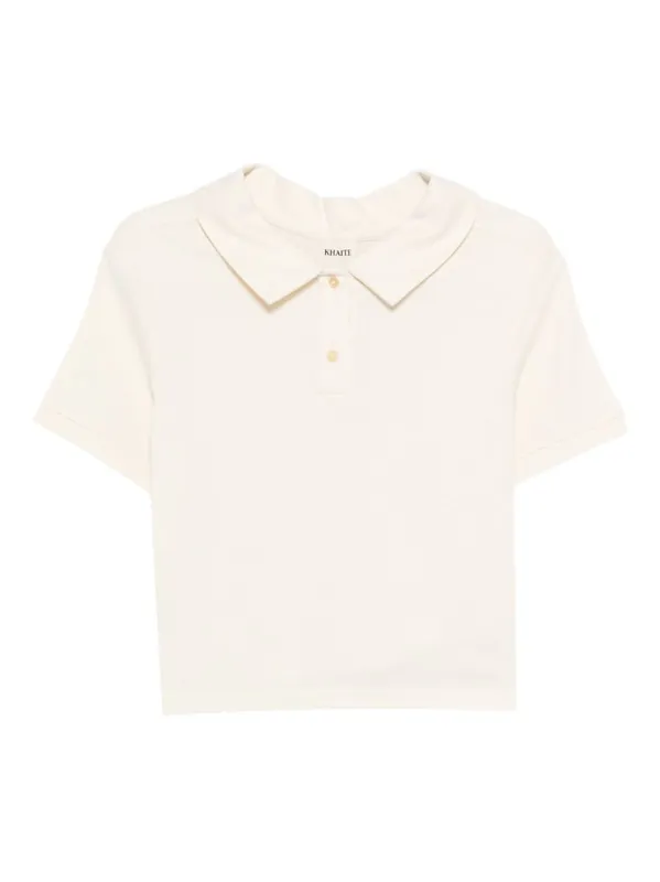 Jasna Silk Polo Shirt - Khaite
