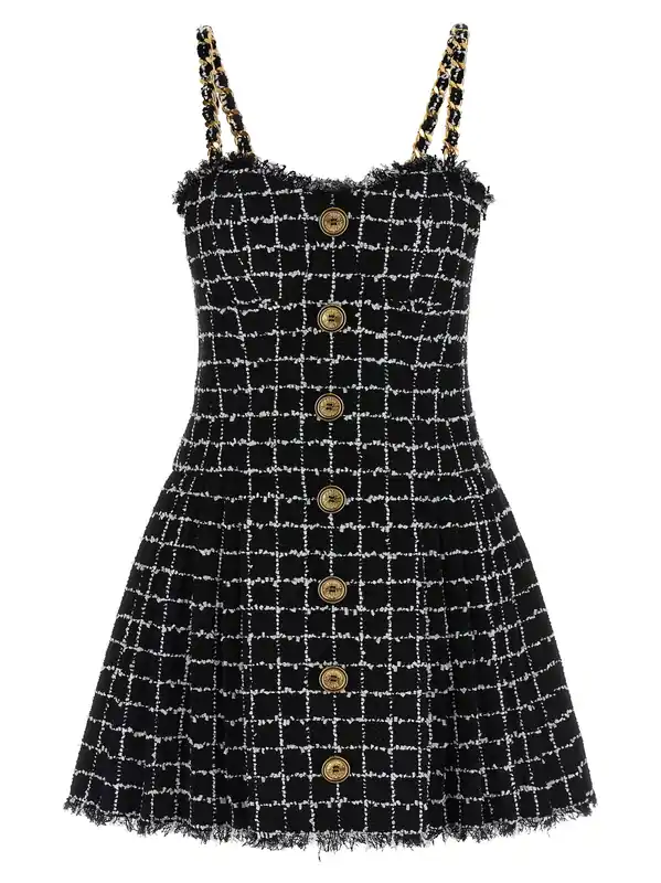Tweed Dress Dresses Black - Balmain