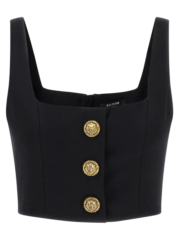 Button Top Tops Black - Balmain