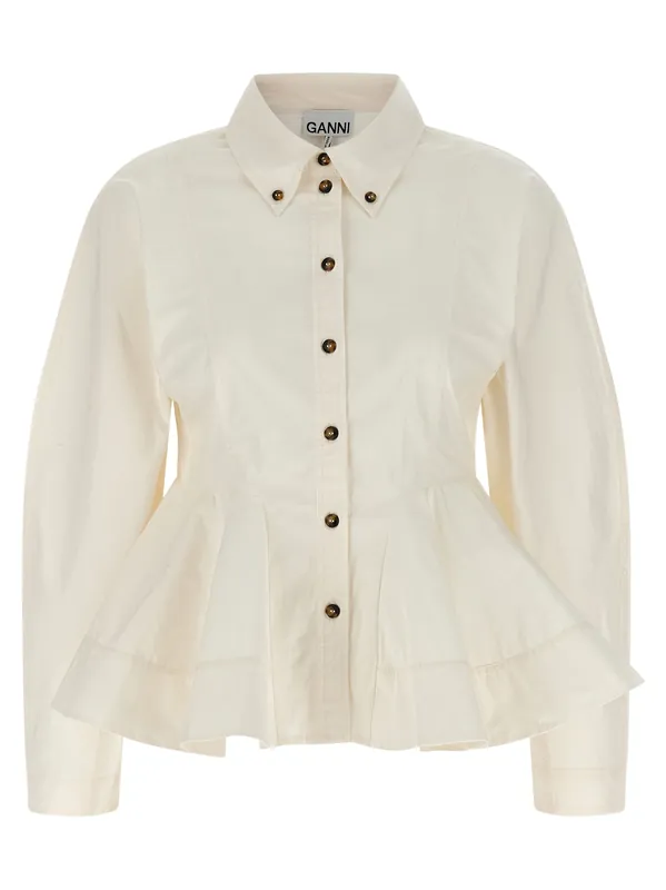 Peplum Shirt And Blouse White - Ganni