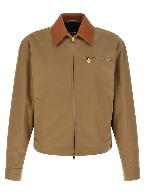 Canvas Jacket Puffer Jackets Beige - Versace