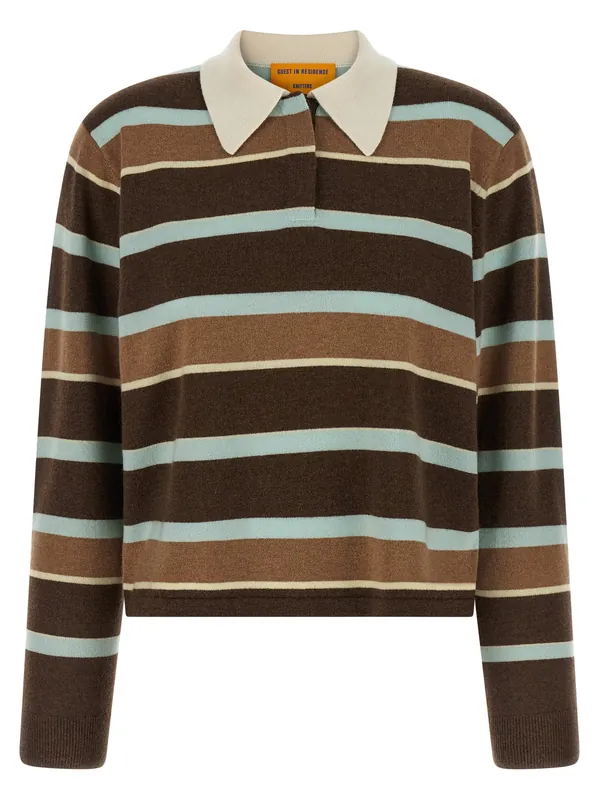 Cropped Stripe Rugby Sweaters And Cardigans Multicolor - Guest In Residence