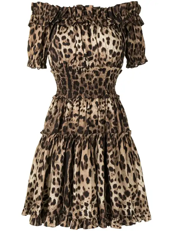 Leopard Print Short Dress - Dolce & Gabbana