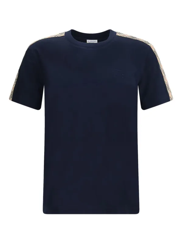 Check Motif Cotton T-Shirt