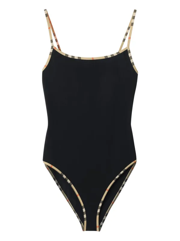 Check Detail Swimsuit - Burberry