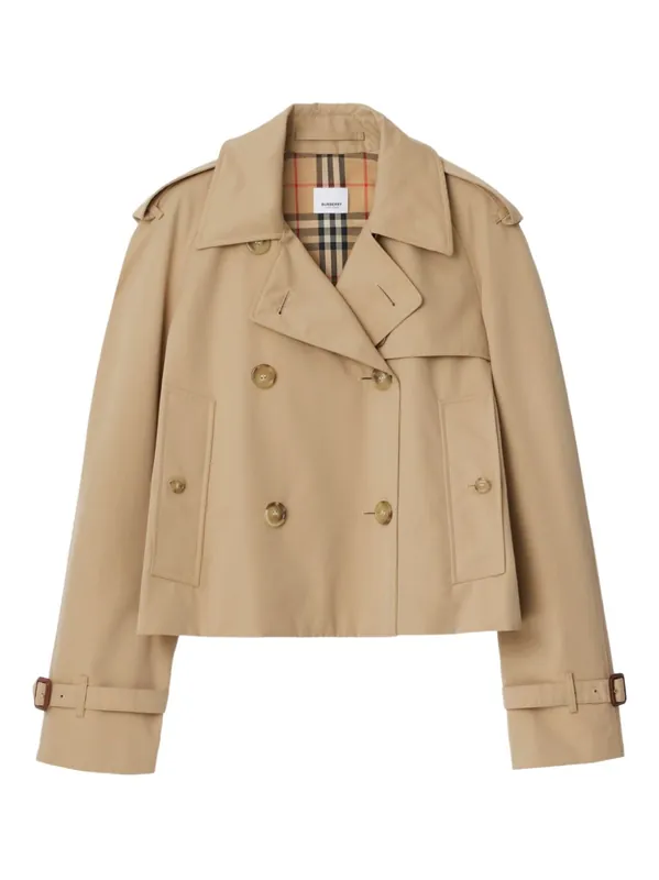 Cotton Cropped Trench Coat - Burberry