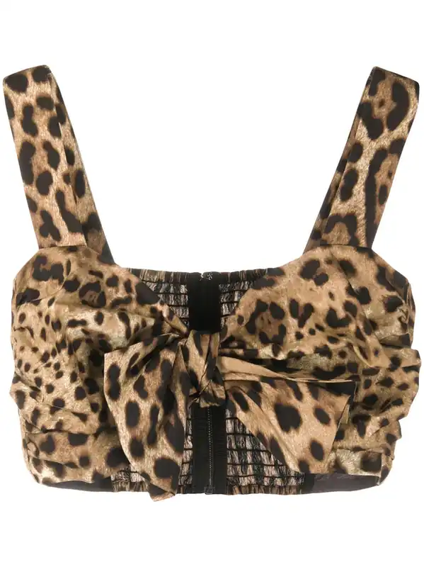 Leopard Print Bustier Top - Dolce & Gabbana