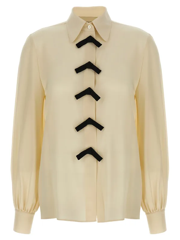 Valentino Garavani Bow Shirt Shirt And Blouse Beige