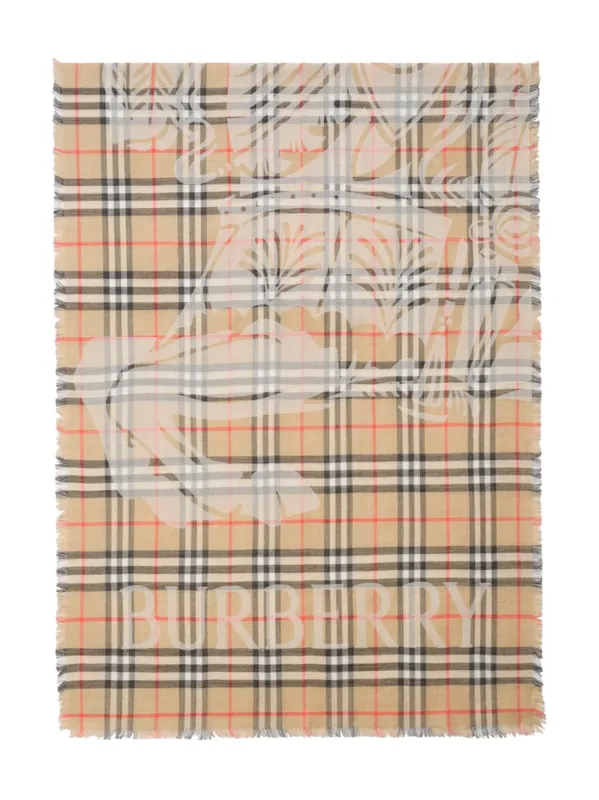 Wool And Silk Blend Scarf - Burberry