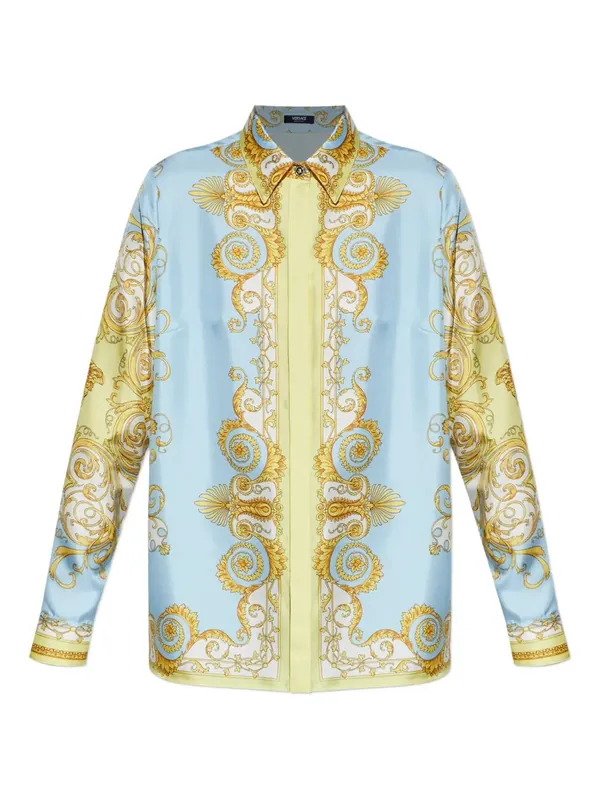 Baroque-Printed Silk Shirt