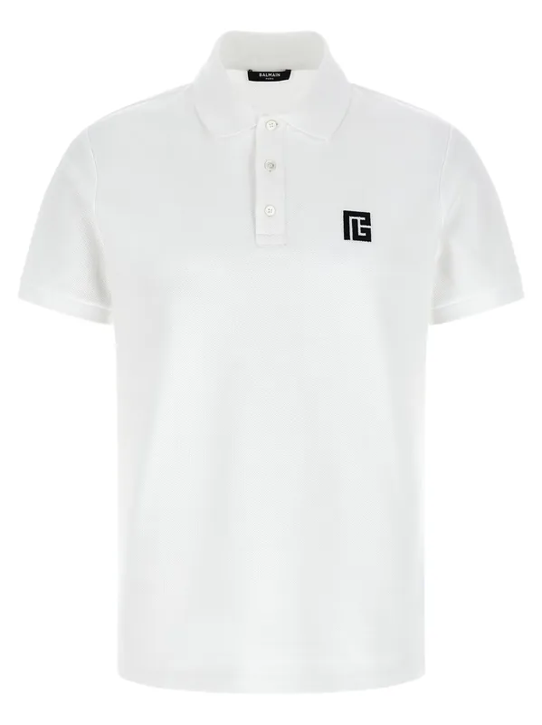 Embroidery Shirt Polo White/Black - Balmain