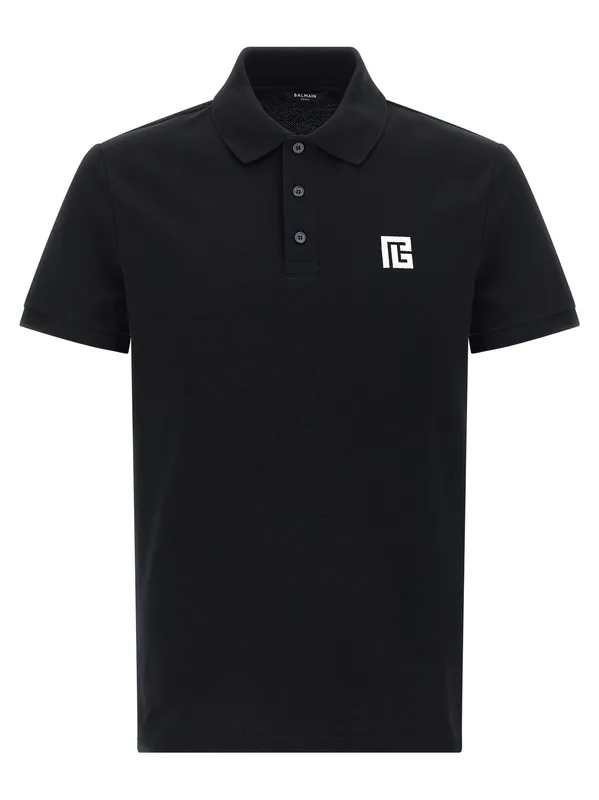 Embroidery Shirt Polo White/Black - Balmain