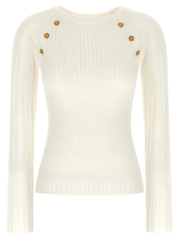 3 Buttons Sweater Sweaters And Cardigans White - Balmain