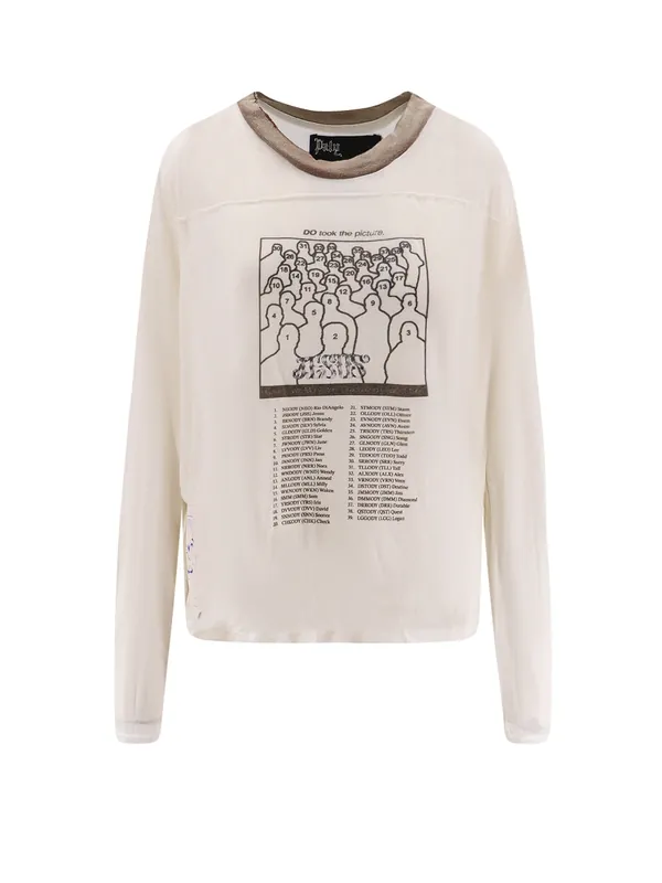 Cotton Blend T-Shirt With Frontal Prints