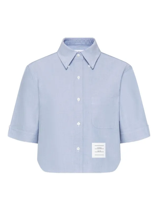 Cotton Cropped Shirt - Thom Browne