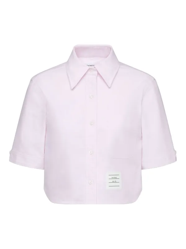 Cotton Cropped Shirt - Thom Browne