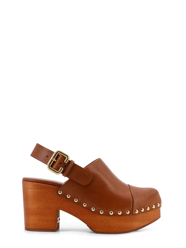 Leather And Wood Jeanette Sabot - Chloé