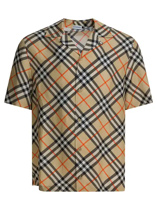 Oversized Silk Shirt Shirts Beige - Burberry