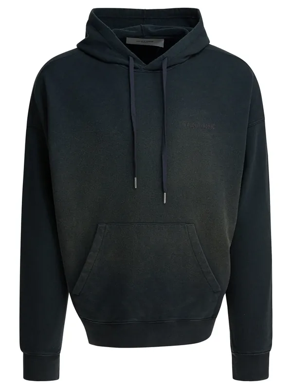 Bleached Effect Hoodie Sweatshirts Black - Golden Goose