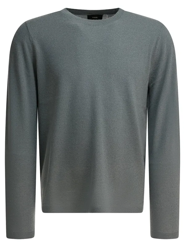 Cashmere And Silk Crewneck Sweater Knitwear Grey - Vince
