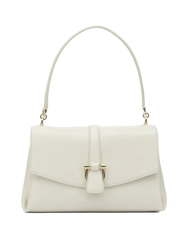 Leather Shoulder Bag With Flap Shoulder Bags White - Ferragamo