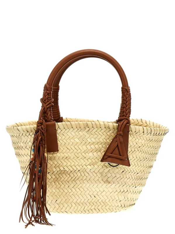Icon Palm Leaf Small Hand Bags Brown - Alanui