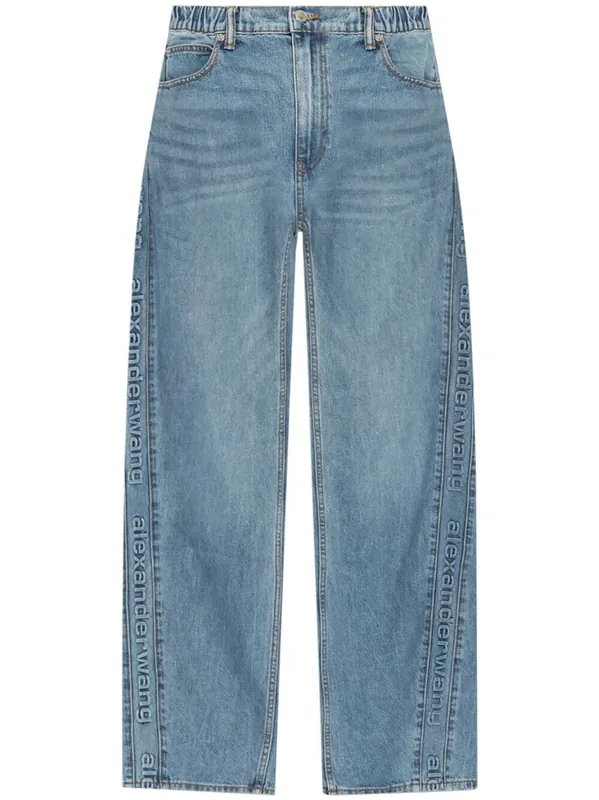 Logo-Embossed Denim Balloon Jogger Pants