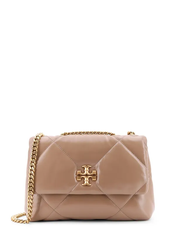 Kira Matelassé Leather Shoulder Bag With Metal Logo - Tory Burch