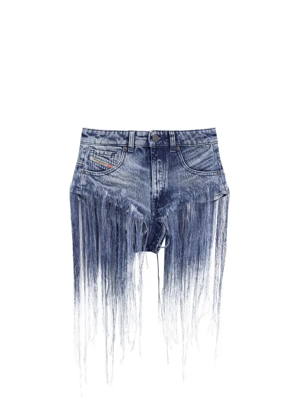 De Jizz Fsg Denim Shorts Destroyed Effect - Diesel