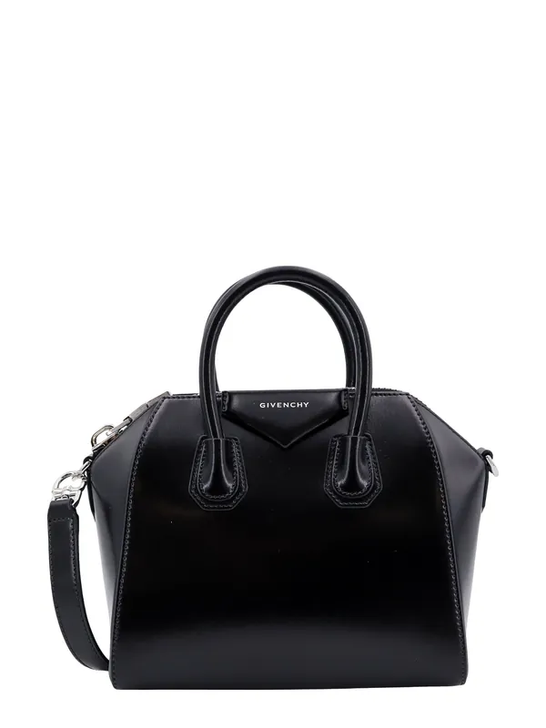 Leather Handbag With Logo On The Front - Givenchy