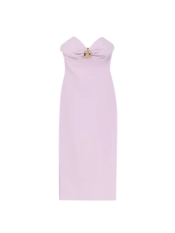 Midi Dress With Gold Metal Detail - Elisabetta Franchi