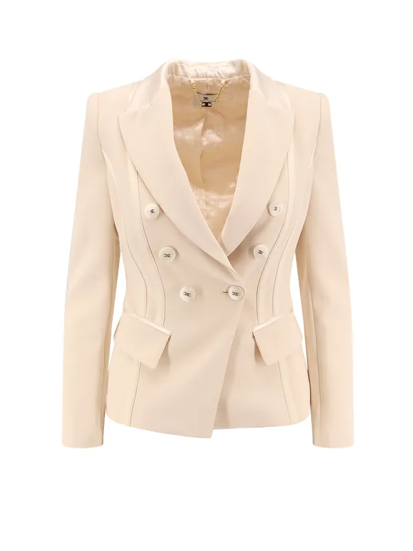 Essentials Blazer With Shoulder Pads And Covered Buttons - Elisabetta Franchi