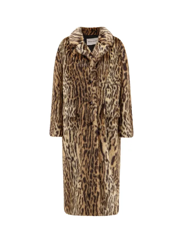 Marceline Coat With Animalier Print - Stand Studio