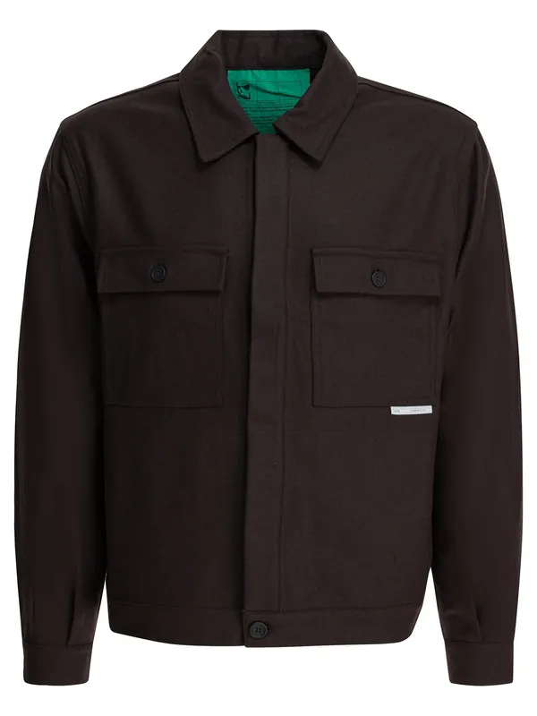 Wool Blend Overshirt Jacket Jackets And Coats Brown - Gr10k