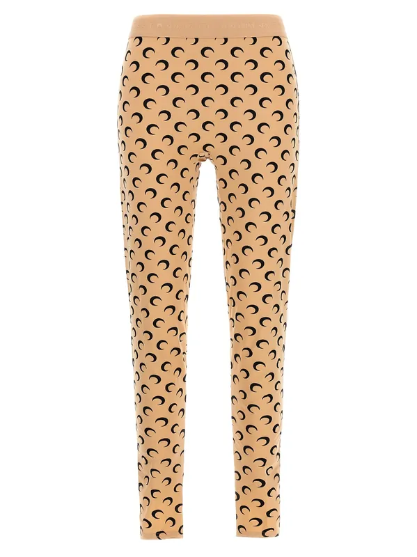 Moon Printed Leggings Beige - Marine Serre