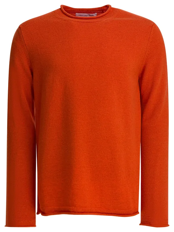Wool Crewneck Sweater Knitwear Orange - Comme Des Garçon