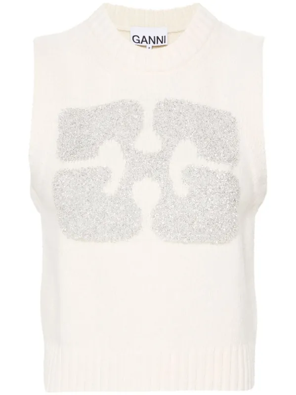 Logo Wool Vest - Ganni