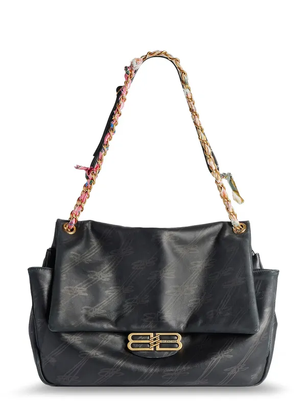 Darling Leather Shoulder Bag With Bb Logo On The Front - Balenciaga