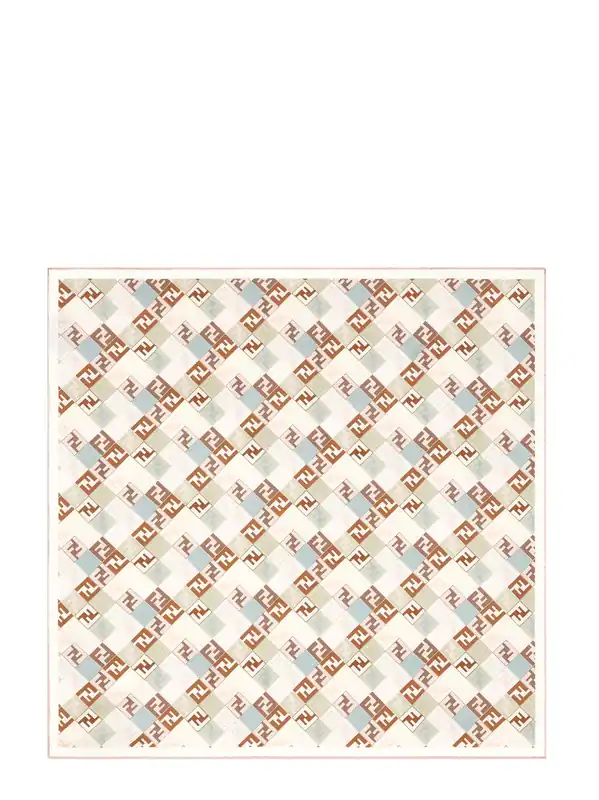 Silk Twill Foulard With Iconic Ff Print - Fendi