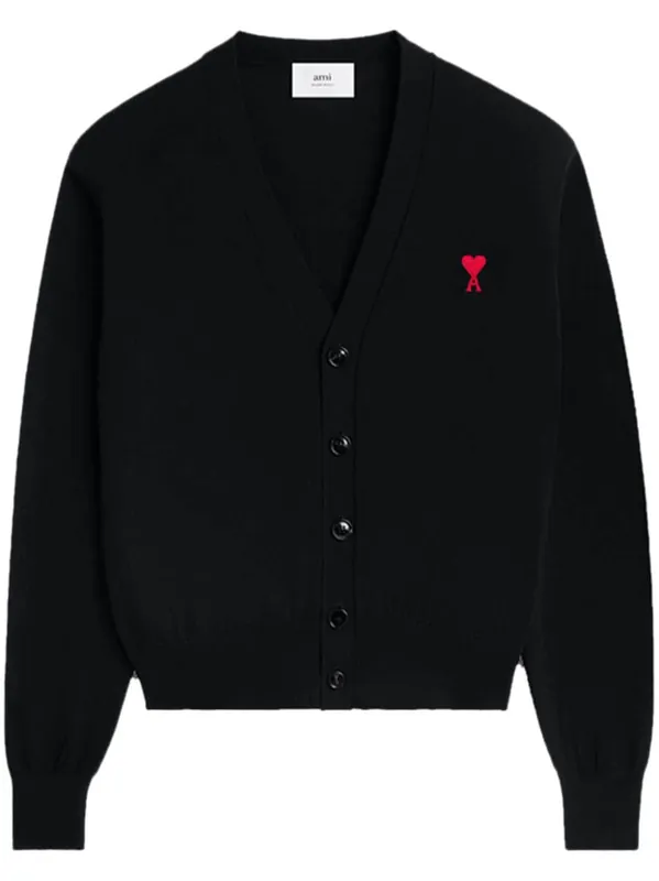 Ami De Coeur Wool Cardigan - Ami Paris