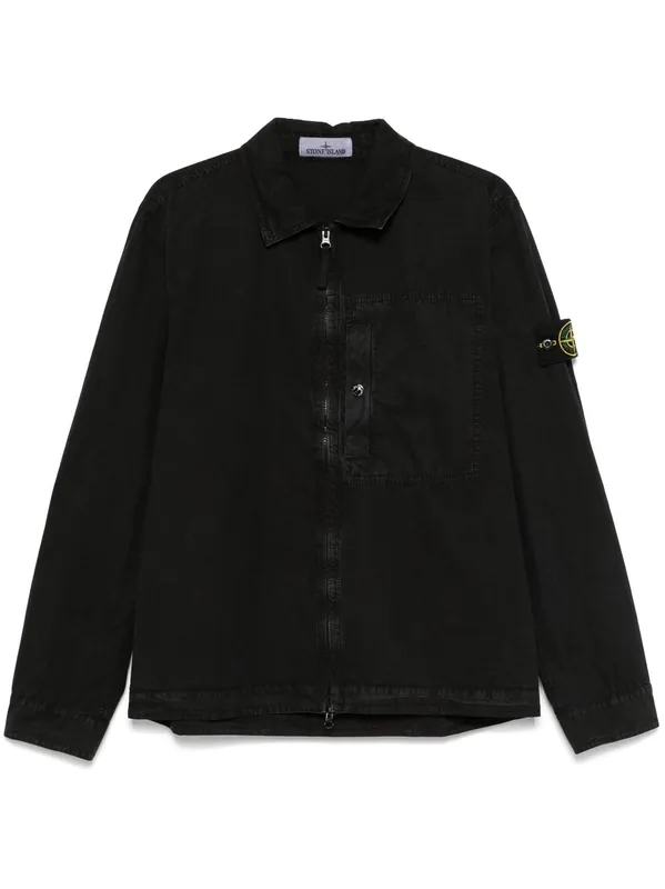 Logo Cotton Overshirt - Stone Island